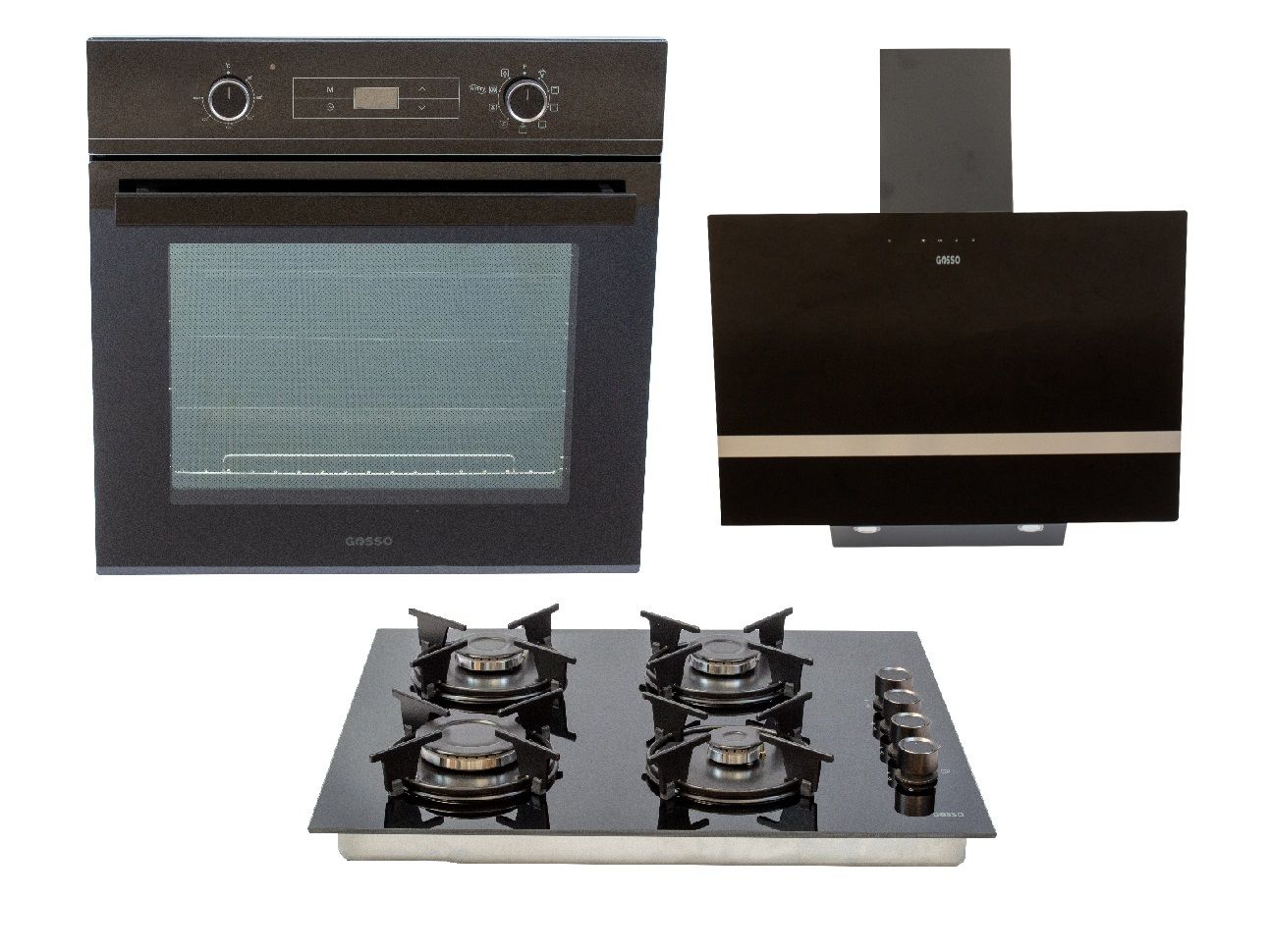 Gosso Palermo Siyah Airfry Ankastre Set