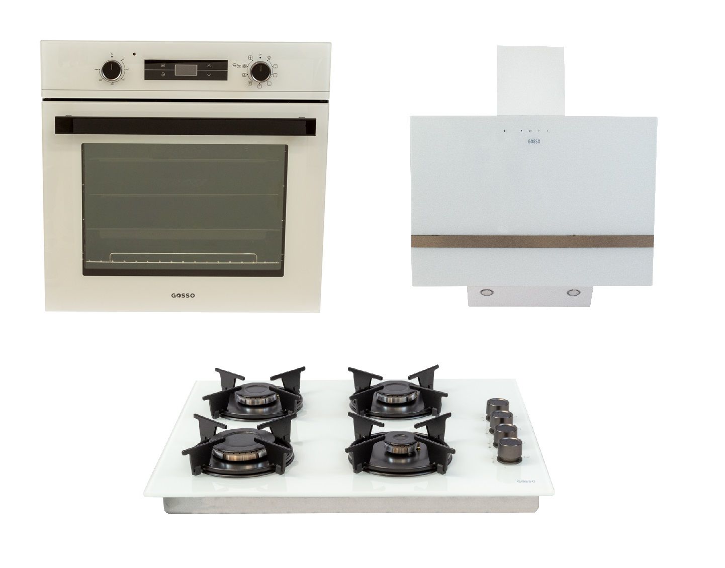 Gosso Floransa Beyaz Airfry Ankastre Set